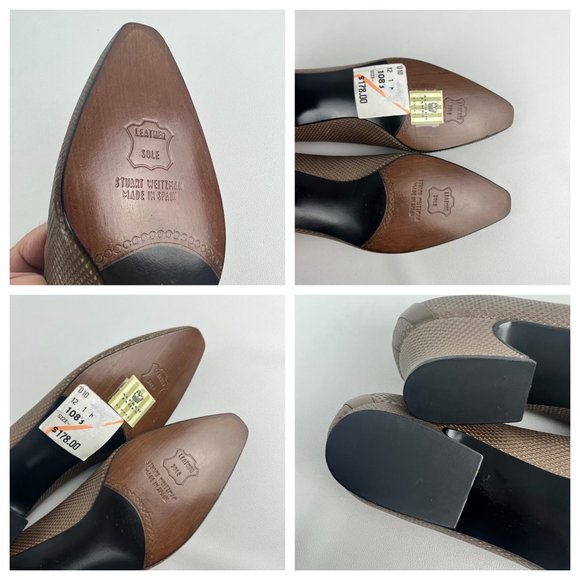 Stuart Weitzman Womens Kitten Heel Pumps Brown Bronze Snake Print size 4.5 - Picture 14 of 14